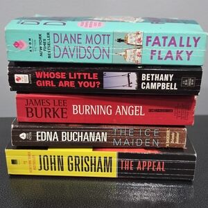 Stack Of 5 Mystery and Thriller Book Collection